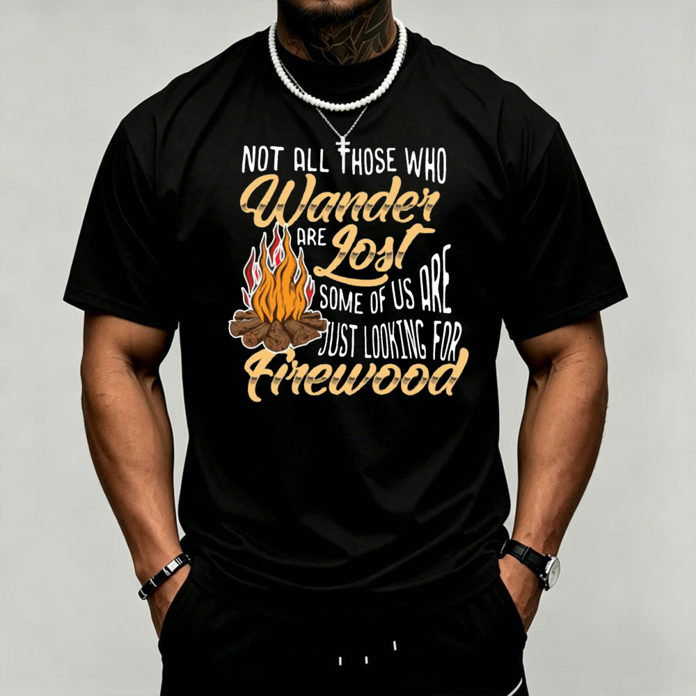 Outdoor Adventure Quotes Short - amping Campfire Graphic Men's T-Shirt Quote