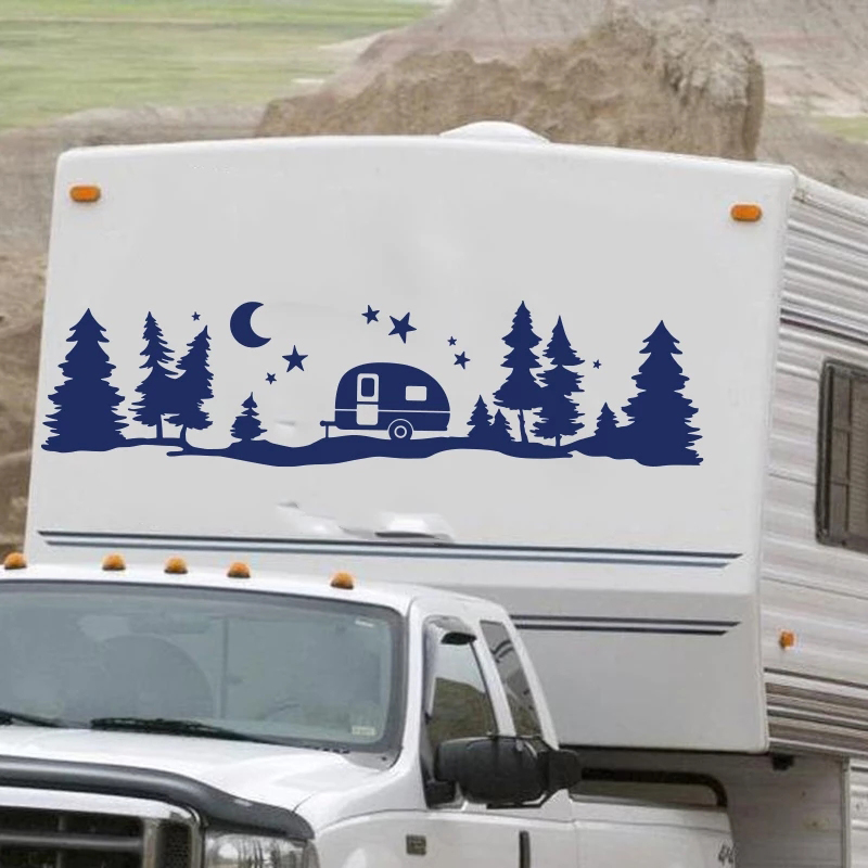 Outdoor Adventure Rv - Large star forest vinyl Car stickers