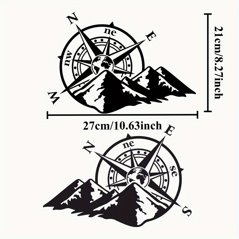 2Pcs Mountain Compass Vinyl St - огляд і ціна Outdoor Adventure Rv