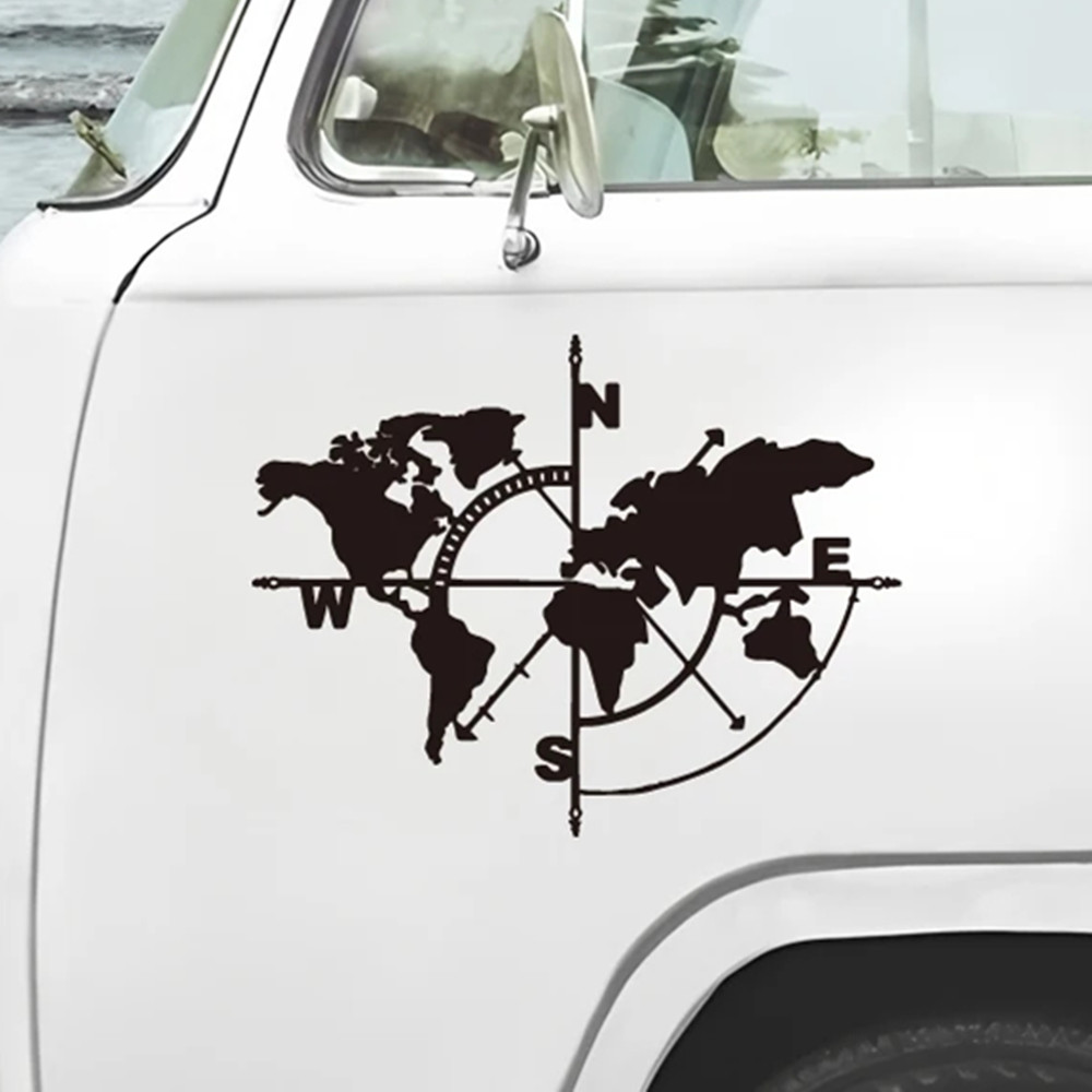 Compass World Map Vinyl Decal, - огляд і ціна Outdoor Adventure World