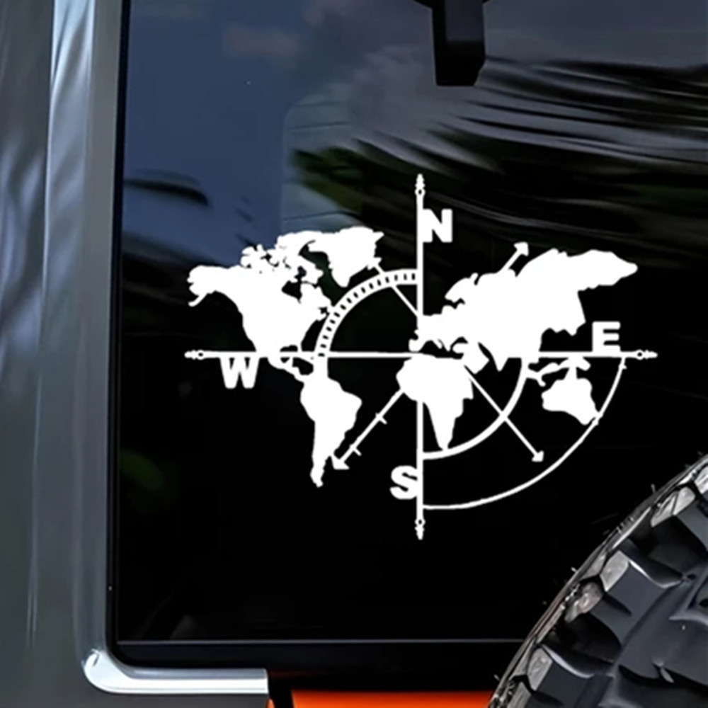 Compass World Map Vinyl Decal, - огляд і ціна Outdoor Adventure World