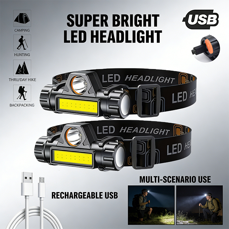 Super Bright LED Headlamp Rech - огляд і ціна Headlamp Waterproof Rechargeable