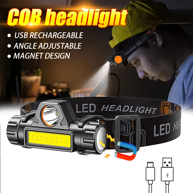 Super Bright Rechargeable COB  - огляд і ціна Headlamp Waterproof Rechargeable